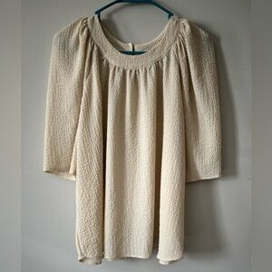 Large tan Calvin Klein scoop neck blouse